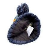 Strickmütze Orange Pompom Blau (6-12y)