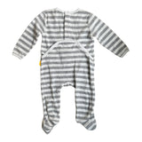 Baby Strampler Grey Stripe Bear (68)