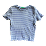 Cropped T-Shirt Ripped Lavender Stripe (122/128)