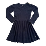 Prelove Secondhand Mädchen Strickkleid Plisée Blau Petit Bateau Gr. 116