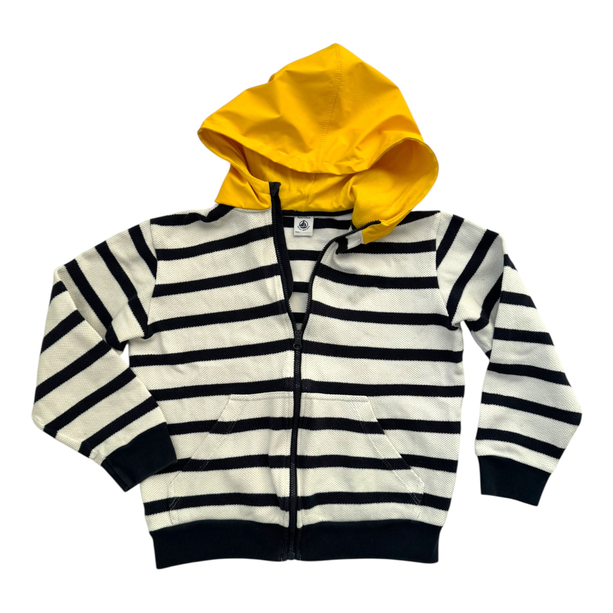 Prelove Secondhand Kinder Strickjacke Zip Regenkapuze Petit Bateau Gr. 128