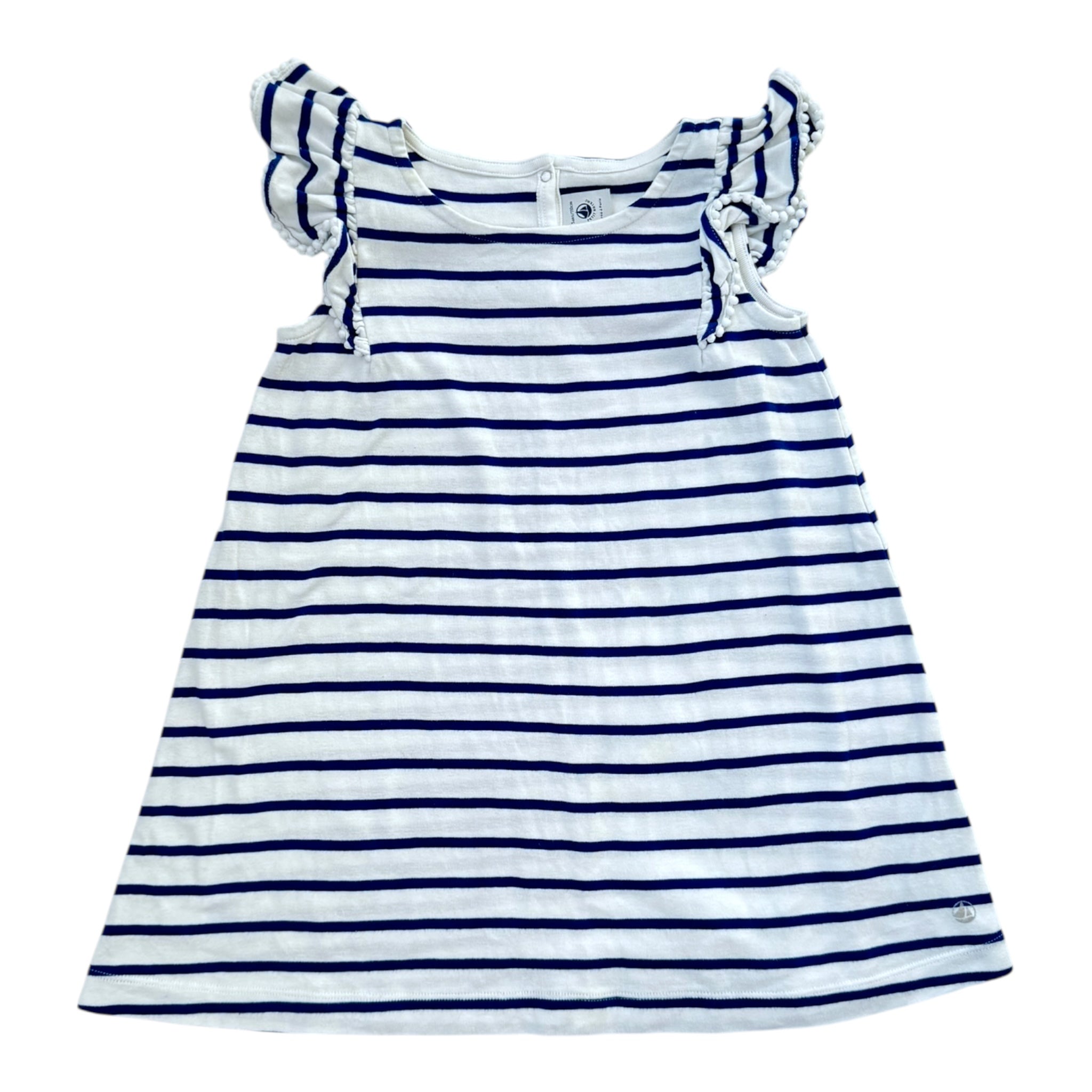 Prelove Kinder Secondhand Baumwoll Kleid Petit Bateau Gr. 110