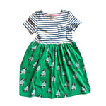 Prelove Secondhand Kurzarmkleid Mini Boden French Bulldog Gr. 128/134