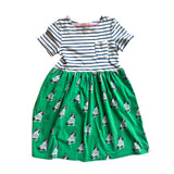 Prelove Secondhand Kurzarmkleid Mini Boden French Bulldog Gr. 128/134