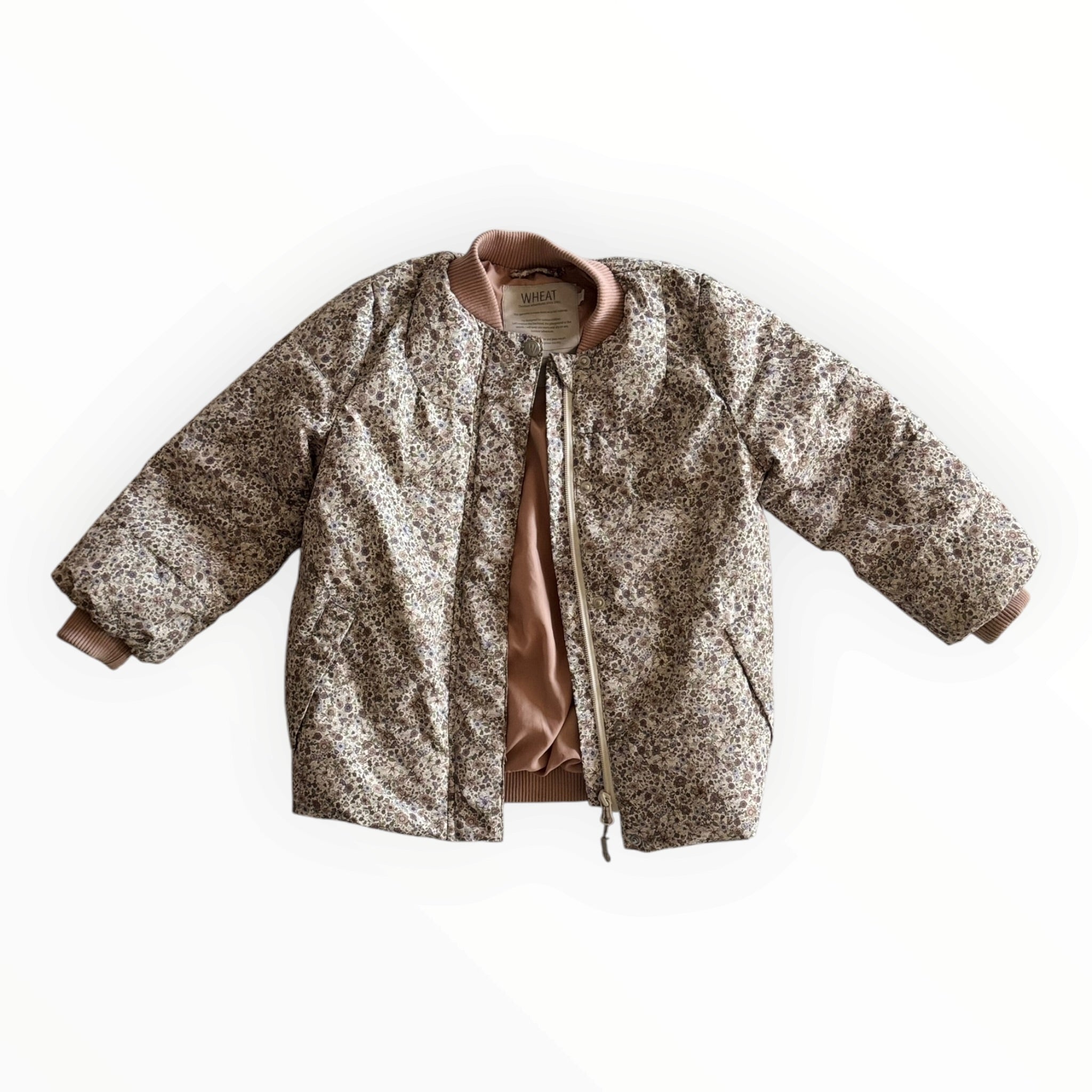 Prelove Secondhand gefütterte Steppjacke Flowers Wheat Gr. 104